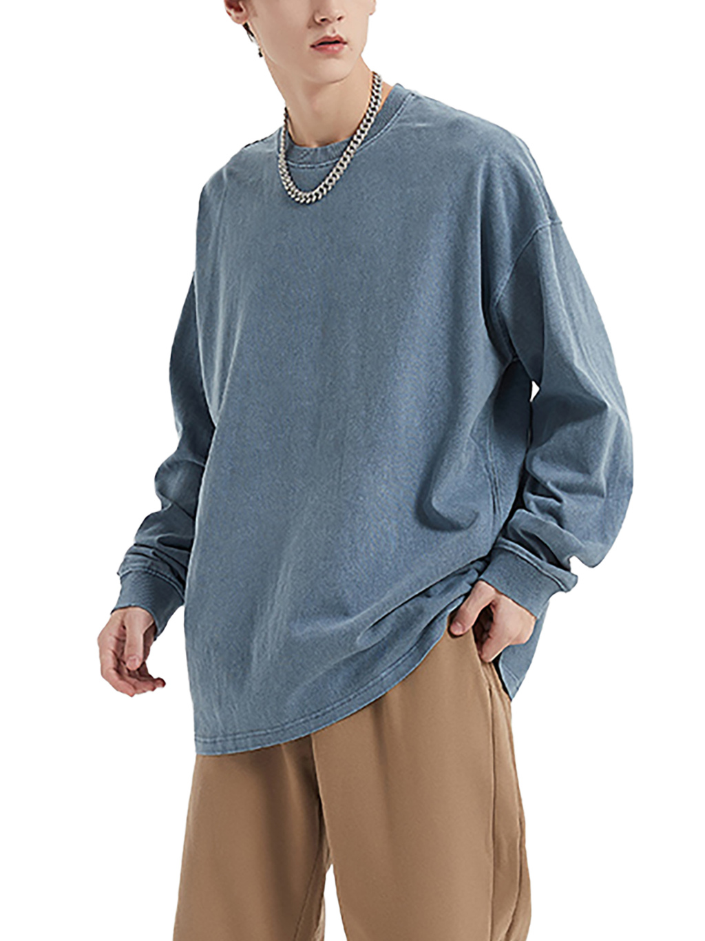 Enzyme Washed Long Sleeve T-Shirt – Custom Basics | Tapstitch-7